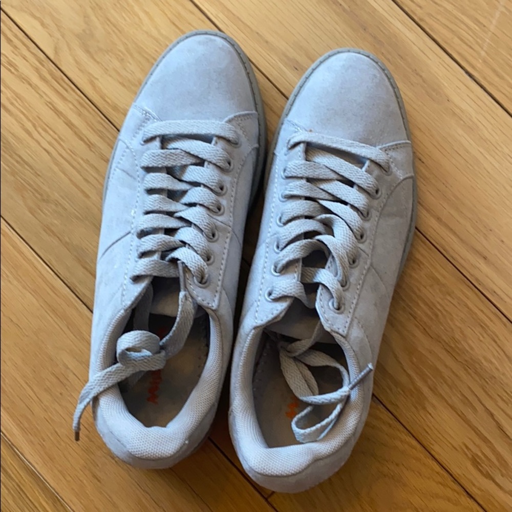 Grey suede sneakers